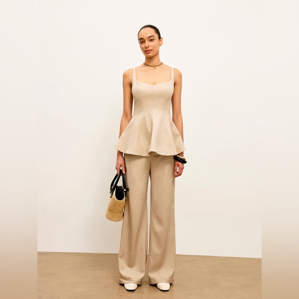 Commense Back Zipper Peplum Flare Top - Picture 2 of 15